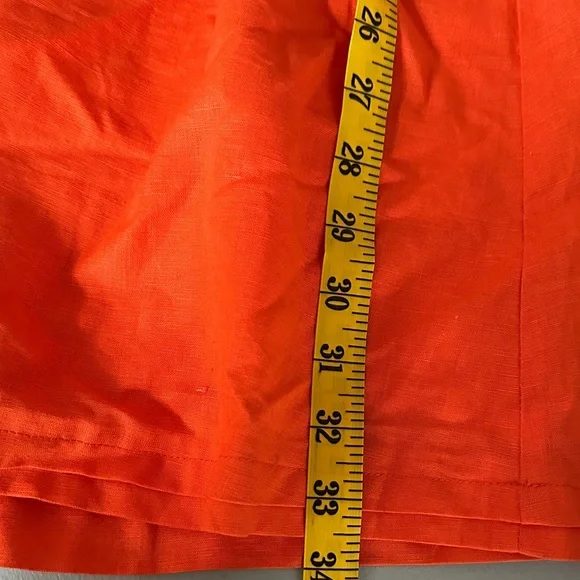THML Sunset Smocked 100% Linen Dress Orange NWT Women’s S Summer Beach Party - Picture 8 of 10